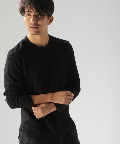 BAYFLOW(ベイフロー)の「GDワッフルL/S Tシャツ(Tシャツ/カットソー・メンズ・ホワイト/ブラック/ベージュ/パープル・SMALL/MEDIUM/LARGE)」の3枚目の写真