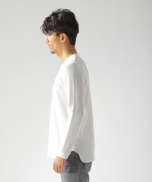 BAYFLOW(ベイフロー)の「GDワッフルL/S Tシャツ(Tシャツ/カットソー・メンズ・ホワイト/ブラック/ベージュ/パープル・SMALL/MEDIUM/LARGE)」の7枚目の写真