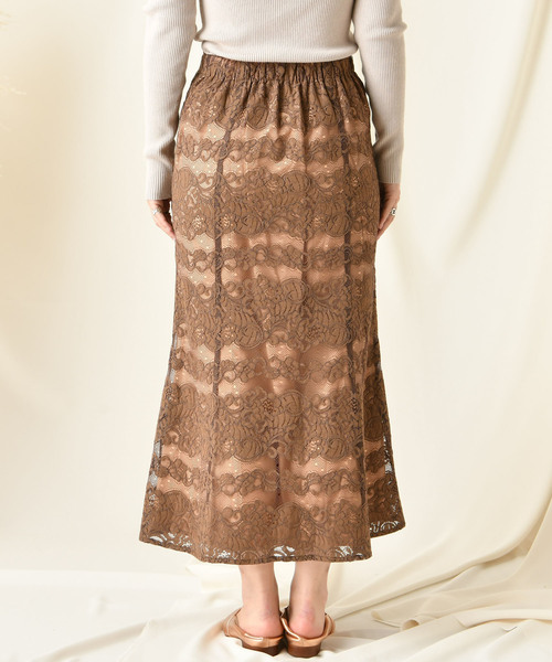 DouDou（ドゥドゥ）の「レースマーメイドスカート（スカート・レディース・オフホワイト/ブラウン/グリーン・FREE）」の21枚目の写真
