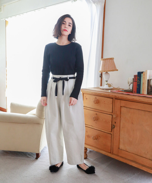 niko and...（ニコアンド）の「[DAILY SERIES]リブ2WAYヘンリーネックプルオーバー（ニット/セーター・レディース・ブラック/オフホワイト/カーキ/ピンク・MEDIUM/LARGE）」の20枚目の写真