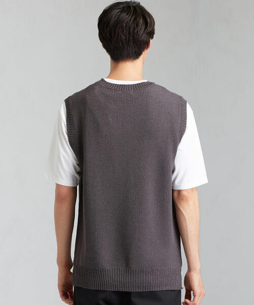 green label relaxing（グリーンレーベルリラクシング）の「CM カノコ クルーネック ベスト（ベスト・メンズ・ベージュ/ネイビー/ダークグレー/オレンジ系その他・L/M/S）」の14枚目の写真