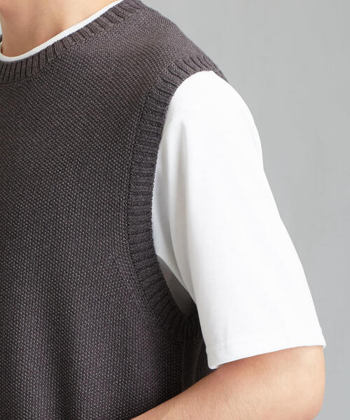 green label relaxing（グリーンレーベルリラクシング）の「CM カノコ クルーネック ベスト（ベスト・メンズ・ベージュ/ネイビー/ダークグレー/オレンジ系その他・L/M/S）」の22枚目の写真