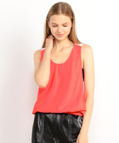 ARMANI EXCHANGE(アルマーニエクスチェンジ)の「【A|Xアルマーニ エクスチェンジ】ノースリーブ マルチカラーブラウス(Tシャツ/カットソー・レディース・ブラック/ピンク・SMALL/MEDIUM/X-SMALL)」の2枚目の写真