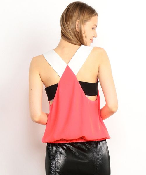 ARMANI EXCHANGE(アルマーニエクスチェンジ)の「【A|Xアルマーニ エクスチェンジ】ノースリーブ マルチカラーブラウス(Tシャツ/カットソー・レディース・ブラック/ピンク・SMALL/MEDIUM/X-SMALL)」の7枚目の写真