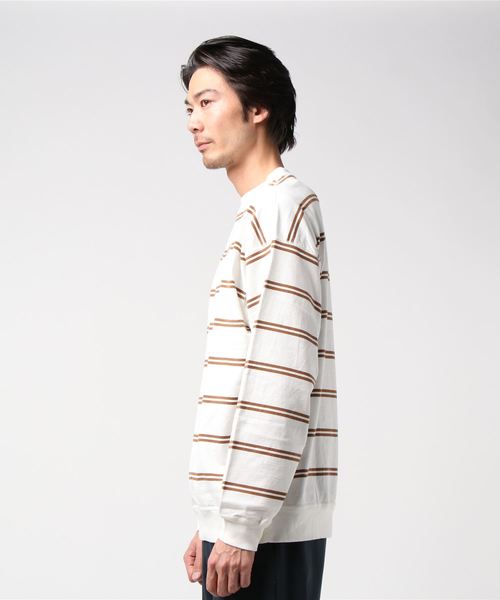 marka マーカ クルーネック ボーダー 白 長袖 カットソー ロンT marka（マーカ）の「markaボーダークルーネック（Tシャツ