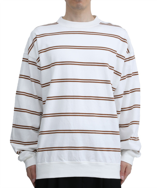 marka マーカ クルーネック ボーダー 白 長袖 カットソー ロンT marka（マーカ）の「markaボーダークルーネック（Tシャツ