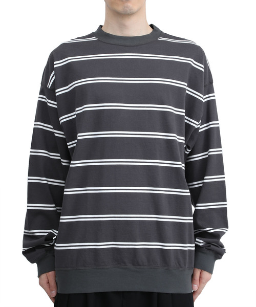 marka マーカ クルーネック ボーダー 白 長袖 カットソー ロンT marka（マーカ）の「markaボーダークルーネック（Tシャツ