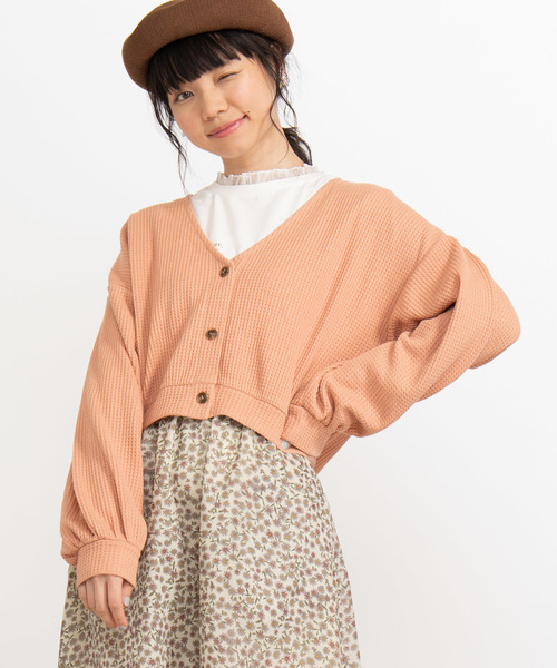 77circaワッペンショートカーディガン トップス 