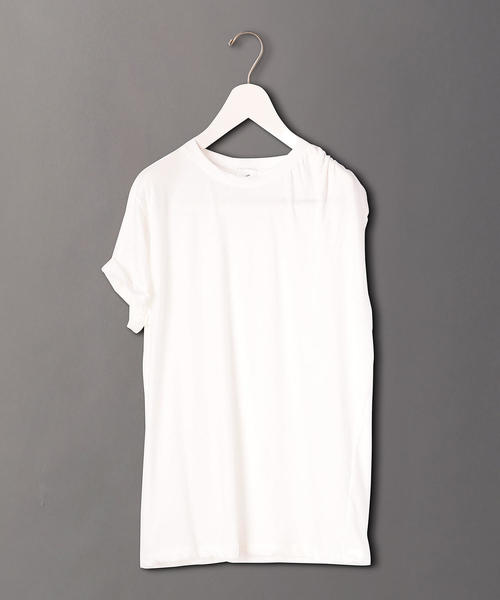 6（ロク）の「＜6(ROKU)＞SHOULDER TUCK TOPS/カットソー（Tシャツ/カットソー・レディース・ライム/レッド/ホワイト・FREE）」の2枚目の写真