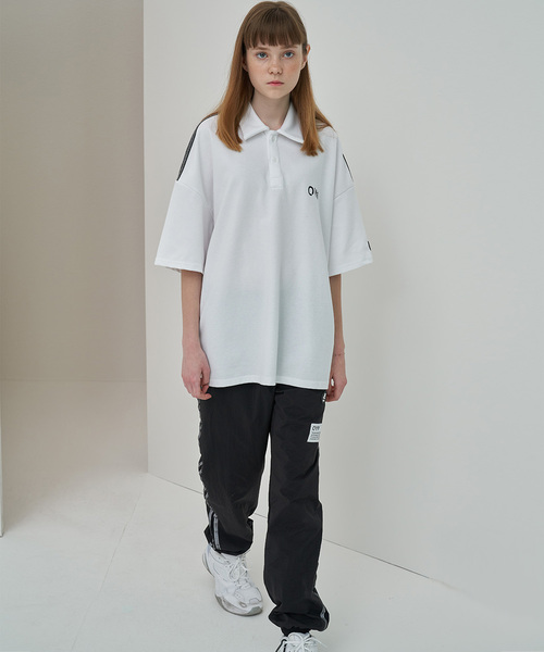 OY（オーワイ）の「テープカラー半袖Tシャツ/カットソー（Tシャツ/カットソー・メンズ・ホワイト/ブラック・FREE）」の2枚目の写真