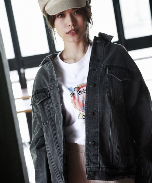 BAYFLOW（ベイフロー）の「BIGシルエットGジャン（デニムジャケット・レディース・ブラック/ブルー・FREE）」の4枚目の写真