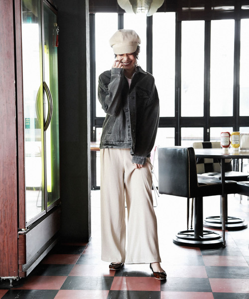 BAYFLOW（ベイフロー）の「BIGシルエットGジャン（デニムジャケット・レディース・ブラック/ブルー・FREE）」の6枚目の写真