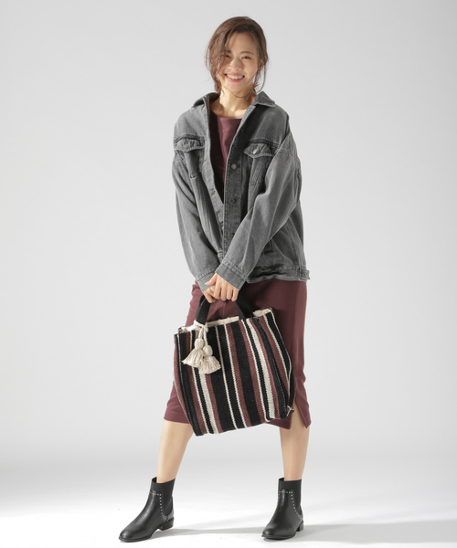 BAYFLOW（ベイフロー）の「BIGシルエットGジャン（デニムジャケット・レディース・ブラック/ブルー・FREE）」の13枚目の写真