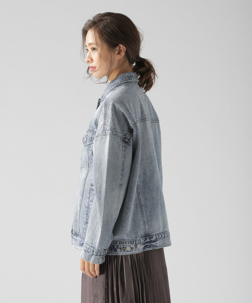 BAYFLOW（ベイフロー）の「BIGシルエットGジャン（デニムジャケット・レディース・ブラック/ブルー・FREE）」の20枚目の写真