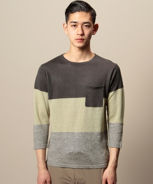 BEAUTY&YOUTH UNITED ARROWS（ビューティーアンドユースユナイテッドアローズ）の「BY リネン パネル クルーネック クォータースリーブ ニット（LN） ◆（ニット/セーター・メンズ・その他2/その他1・LARGE/X-LARGE/MEDIUM/SMALL）」の6枚目の写真