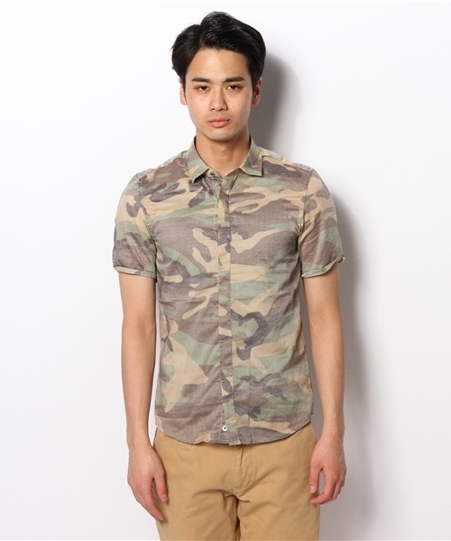 HAMNETT（ハムネット）の「【HAMNETT】 リアクティブダイローン/ ショートスリーブ シャツ（シャツ/ブラウス・メンズ・カモフラージュ・LARGE/MEDIUM）」の5枚目の写真