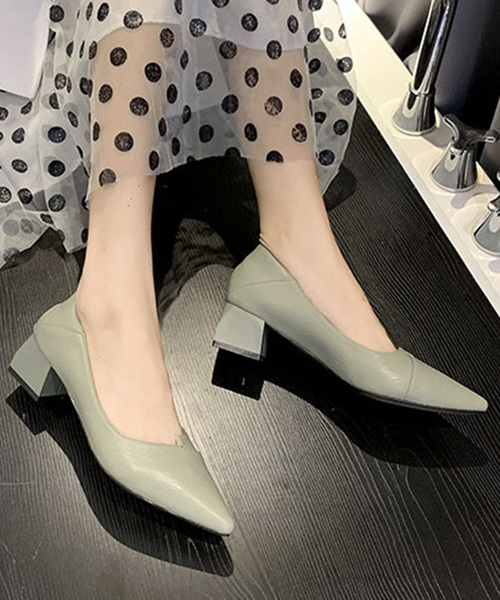 STYLEBLOCK（スタイルブロック）の「チャンキーヒールポインテッドトゥパンプス（パンプス・レディース・ブラック/ベージュ/イエロー/グリーン・40/38/39/35/36/37/34）」の3枚目の写真