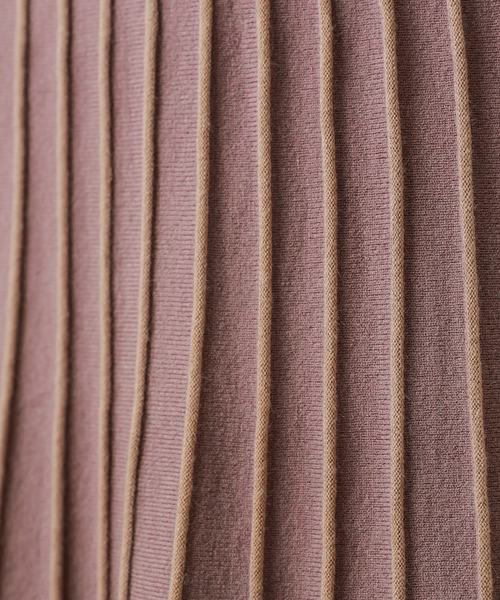 natural couture(ナチュラルクチュール)の「配色ニットプリーツワンピース(ワンピース・レディース・ブラウン/ラベンダー/グレイッシュベージュ/ミント/ボルドー/ブラック・FREE/SMALL)」の19枚目の写真