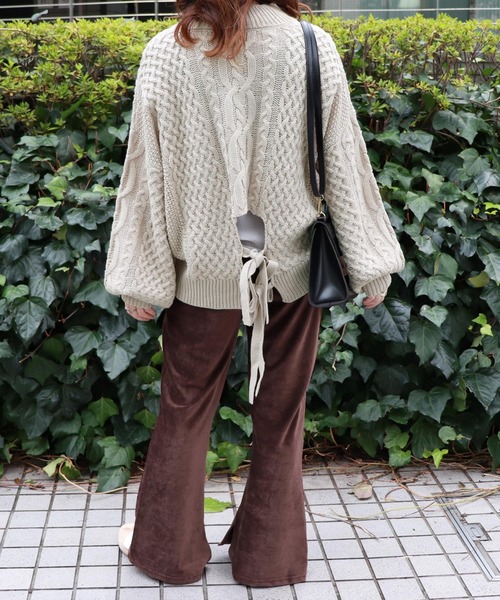 PairPair（ペアペア）の「ベロアスリット入りフレアパンツ（その他パンツ・レディース・ブラック/その他/ブラウン系その他・FREE）」の12枚目の写真