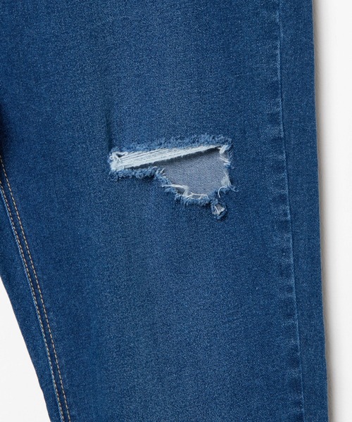 WEGO（ウィゴー）の「WEGO/ダメージハイウエストスキニーパンツ（デニムパンツ・レディース・ブラック/インディゴブルー/コバルトブルー/ブラック系その他・MEDIUM/LARGE/SMALL）」の8枚目の写真