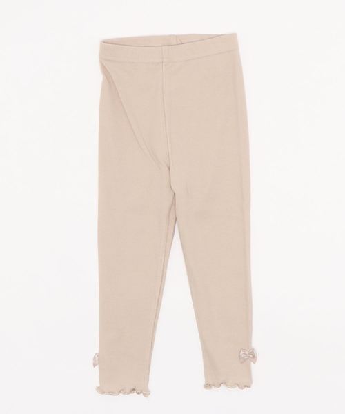 Catherine Cottage（キャサリンコテージ）の「リブメロウレギンス　10分丈（レギンス/スパッツ・キッズ・チャコールグレー/ブラック/ベージュ/ネイビー/アイボリー/スモークピンク/ライラック/グリーン/サンドグレー/杢グレー・90/100/110/120/130/140/150）」の6枚目の写真