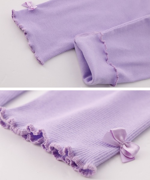 Catherine Cottage（キャサリンコテージ）の「リブメロウレギンス　10分丈（レギンス/スパッツ・キッズ・チャコールグレー/ブラック/ベージュ/ネイビー/アイボリー/スモークピンク/ライラック/グリーン/サンドグレー/杢グレー・90/100/110/120/130/140/150）」の13枚目の写真