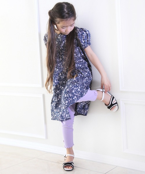 Catherine Cottage（キャサリンコテージ）の「リブメロウレギンス　10分丈（レギンス/スパッツ・キッズ・チャコールグレー/ブラック/ベージュ/ネイビー/アイボリー/スモークピンク/ライラック/グリーン/サンドグレー/杢グレー・90/100/110/120/130/140/150）」の17枚目の写真