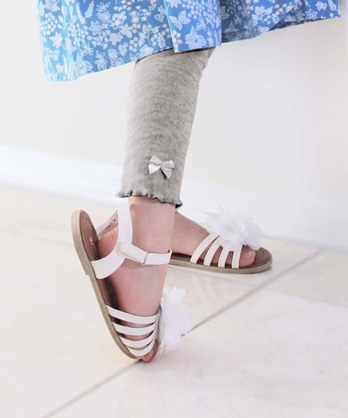 Catherine Cottage（キャサリンコテージ）の「リブメロウレギンス　10分丈（レギンス/スパッツ・キッズ・チャコールグレー/ブラック/ベージュ/ネイビー/アイボリー/スモークピンク/ライラック/グリーン/サンドグレー/杢グレー・90/100/110/120/130/140/150）」の20枚目の写真