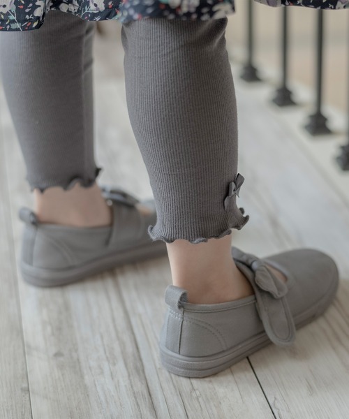 Catherine Cottage（キャサリンコテージ）の「リブメロウレギンス　10分丈（レギンス/スパッツ・キッズ・チャコールグレー/ブラック/ベージュ/ネイビー/アイボリー/スモークピンク/ライラック/グリーン/サンドグレー/杢グレー・90/100/110/120/130/140/150）」の22枚目の写真