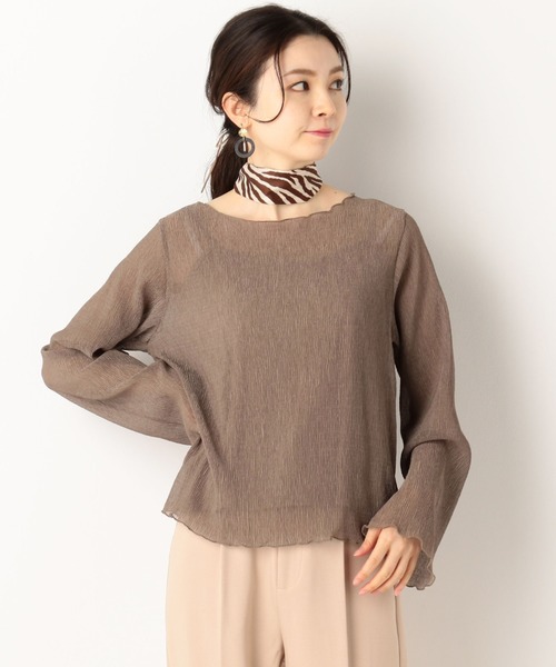 archives(アルシーヴ)の「シアー楊柳プルオーバー(Tシャツ/カットソー・レディース・グリーン/ブルー/ベージュ/モカ・MEDIUM)」の9枚目の写真