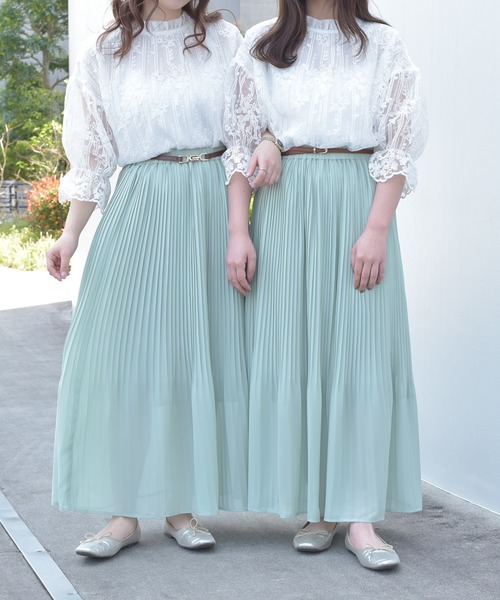 PairPair（ペアペア）の「アソートプリーツスカート（スカート・レディース・オフホワイト/ライトグリーン・FREE）」の12枚目の写真