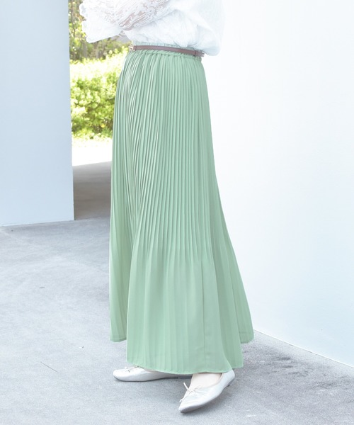 PairPair（ペアペア）の「アソートプリーツスカート（スカート・レディース・オフホワイト/ライトグリーン・FREE）」の11枚目の写真