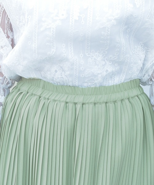 PairPair（ペアペア）の「アソートプリーツスカート（スカート・レディース・オフホワイト/ライトグリーン・FREE）」の15枚目の写真