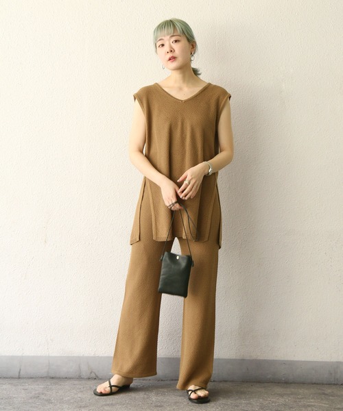 notch.(ノッチ)の「ニットワイドパンツ(その他パンツ・レディース・ブラック/オリーブ/ブラウン/レンガ・M)」の19枚目の写真