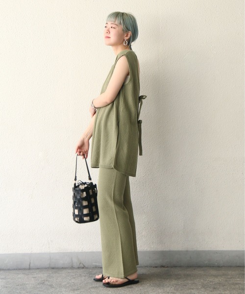 notch.(ノッチ)の「ニットワイドパンツ(その他パンツ・レディース・ブラック/オリーブ/ブラウン/レンガ・M)」の16枚目の写真
