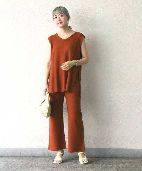 notch.(ノッチ)の「ニットワイドパンツ(その他パンツ・レディース・ブラック/オリーブ/ブラウン/レンガ・M)」の15枚目の写真