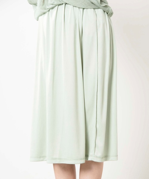 WEGO（ウィゴー）の「WEGO/シャイニーシフォンアシメシアーロングスカート（スカート・レディース・アイボリー/グリーン系その他・FREE）」の7枚目の写真