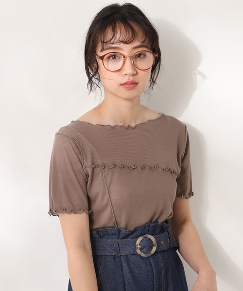 one after another NICE CLAUP（ワンアフターアナザーナイスクラップ）の「メローTシャツ（Tシャツ/カットソー・レディース・アイボリー/モカ/ベージュ/ブルー・FREE）」の3枚目の写真