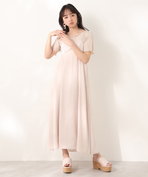 one after another NICE CLAUP（ワンアフターアナザーナイスクラップ）の「メローTシャツ（Tシャツ/カットソー・レディース・アイボリー/モカ/ベージュ/ブルー・FREE）」の6枚目の写真