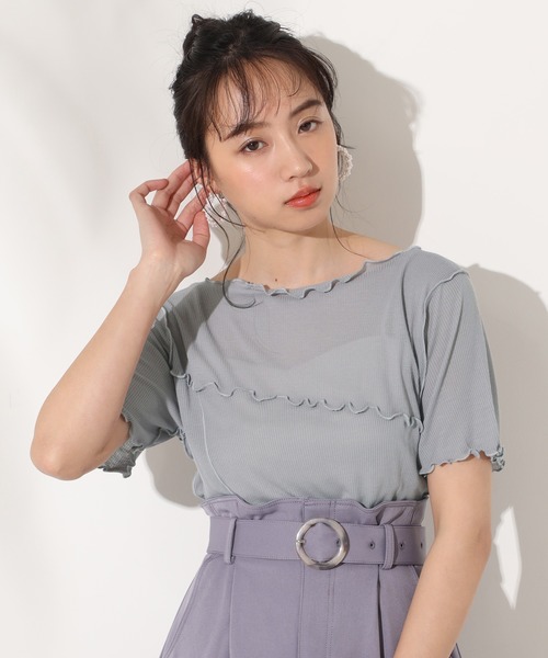 one after another NICE CLAUP（ワンアフターアナザーナイスクラップ）の「メローTシャツ（Tシャツ/カットソー・レディース・アイボリー/モカ/ベージュ/ブルー・FREE）」の7枚目の写真