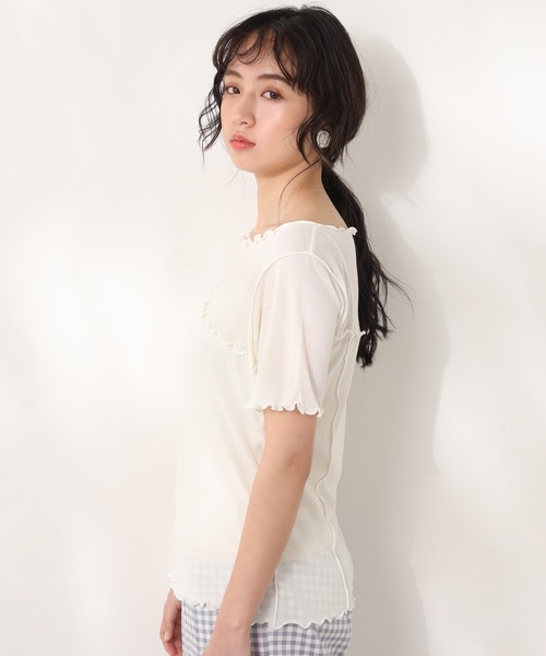 one after another NICE CLAUP（ワンアフターアナザーナイスクラップ）の「メローTシャツ（Tシャツ/カットソー・レディース・アイボリー/モカ/ベージュ/ブルー・FREE）」の9枚目の写真