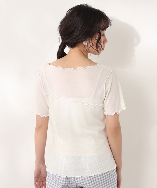 one after another NICE CLAUP（ワンアフターアナザーナイスクラップ）の「メローTシャツ（Tシャツ/カットソー・レディース・アイボリー/モカ/ベージュ/ブルー・FREE）」の18枚目の写真