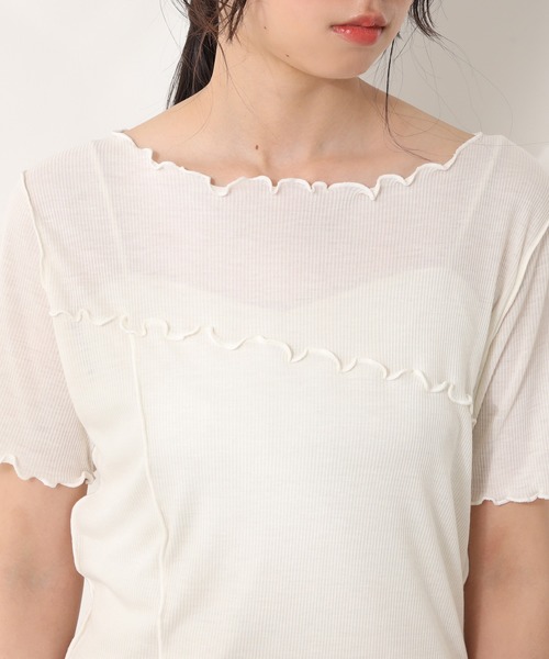 one after another NICE CLAUP（ワンアフターアナザーナイスクラップ）の「メローTシャツ（Tシャツ/カットソー・レディース・アイボリー/モカ/ベージュ/ブルー・FREE）」の12枚目の写真