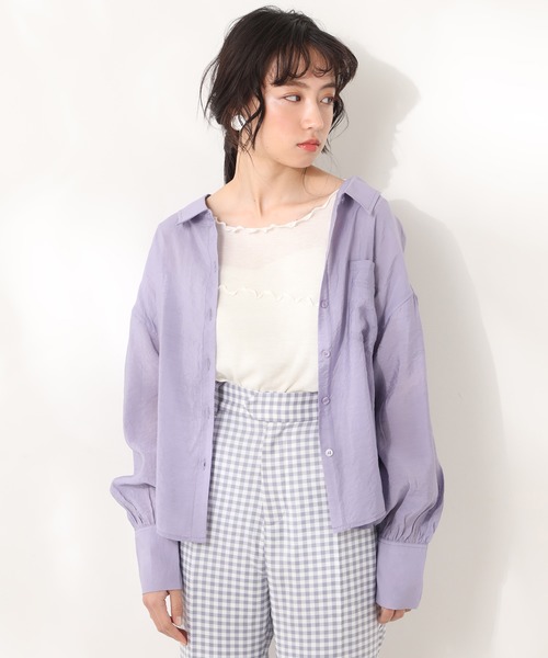 one after another NICE CLAUP（ワンアフターアナザーナイスクラップ）の「メローTシャツ（Tシャツ/カットソー・レディース・アイボリー/モカ/ベージュ/ブルー・FREE）」の5枚目の写真