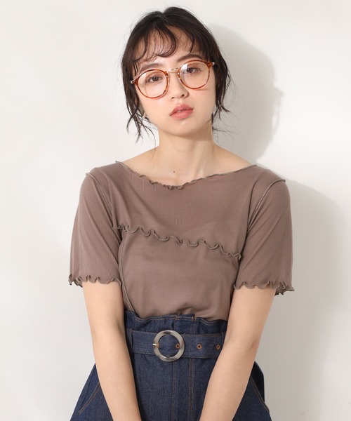 one after another NICE CLAUP（ワンアフターアナザーナイスクラップ）の「メローTシャツ（Tシャツ/カットソー・レディース・アイボリー/モカ/ベージュ/ブルー・FREE）」の15枚目の写真