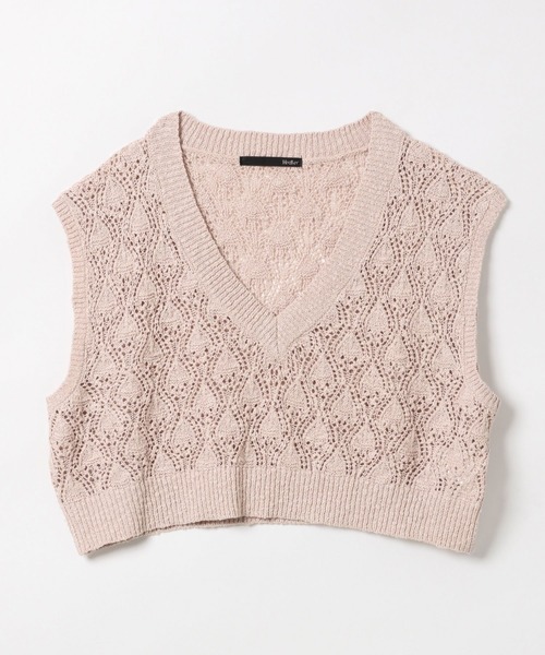 Heather（ヘザー）の「クロップドニットベスト　887354（ベスト・レディース・アイボリー/ベージュ系その他/ピンク系その他・FREE）」の6枚目の写真