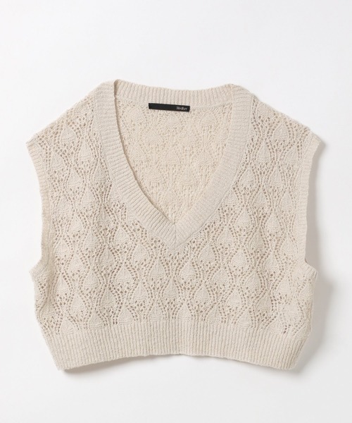 Heather（ヘザー）の「クロップドニットベスト　887354（ベスト・レディース・アイボリー/ベージュ系その他/ピンク系その他・FREE）」の5枚目の写真