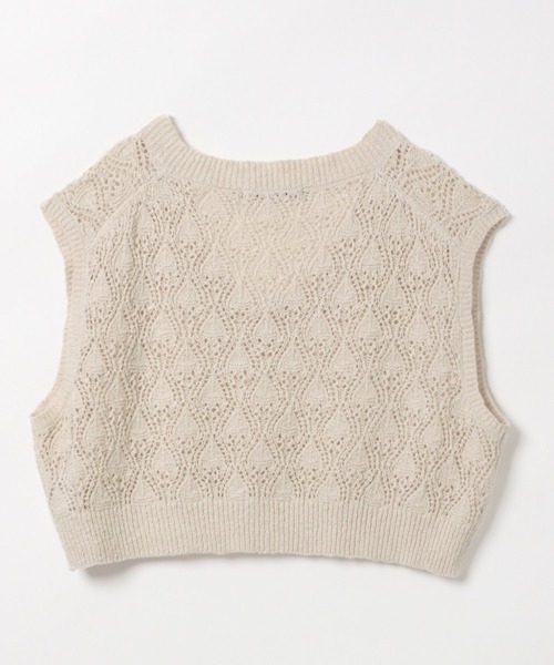 Heather（ヘザー）の「クロップドニットベスト　887354（ベスト・レディース・アイボリー/ベージュ系その他/ピンク系その他・FREE）」の7枚目の写真