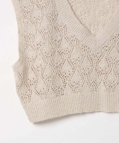 Heather（ヘザー）の「クロップドニットベスト　887354（ベスト・レディース・アイボリー/ベージュ系その他/ピンク系その他・FREE）」の10枚目の写真