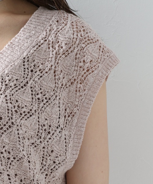Heather（ヘザー）の「クロップドニットベスト　887354（ベスト・レディース・アイボリー/ベージュ系その他/ピンク系その他・FREE）」の22枚目の写真